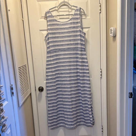 Talbots Blue and White Striped Maxi Dress - Picture 1 of 9